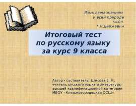Итоговый тест по русскому языку за курс 9 класса