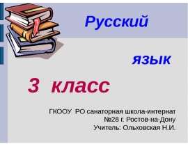 Число имен существительных (3 класс)
