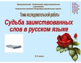 Судьба заимствованных слов в русском языке