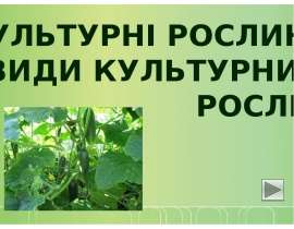 Культурні рослини. Види культурних рослин