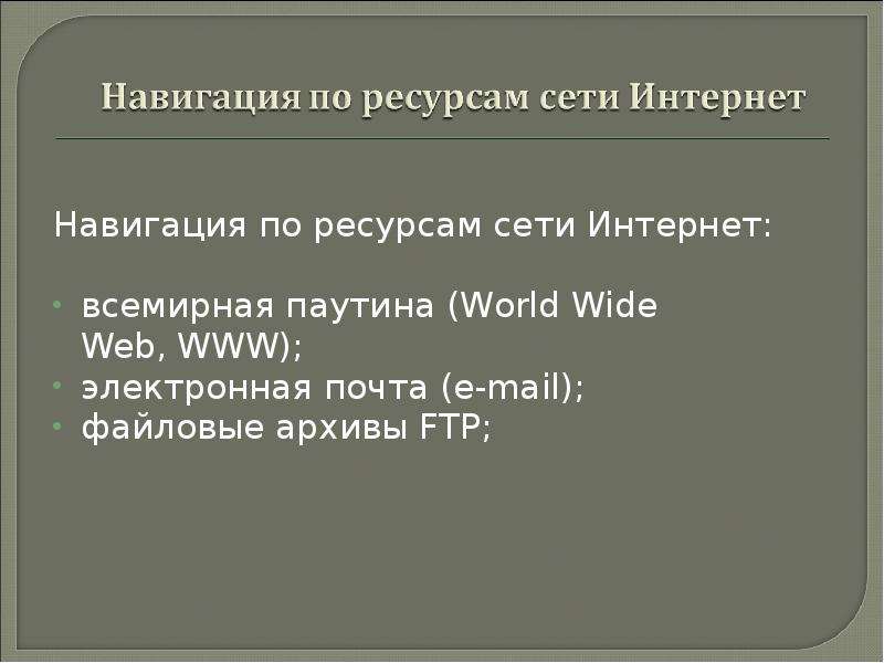 Ресурсы сети интернет презентация