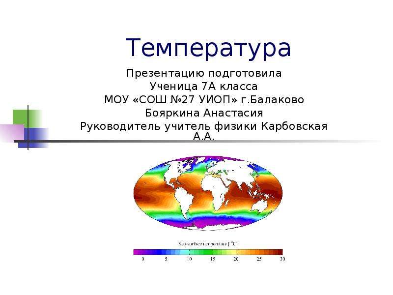 Презентация про температуру