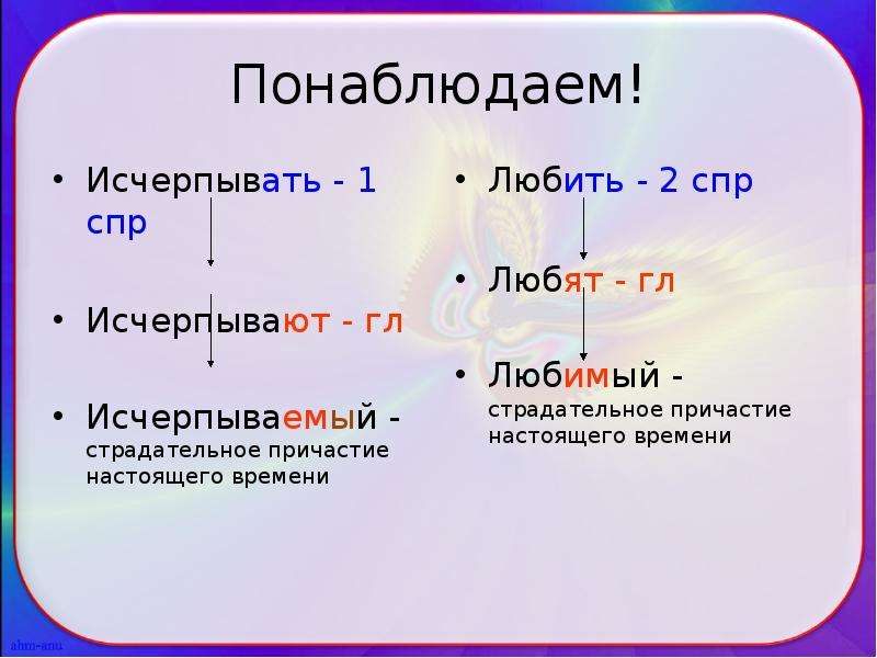 Ющ суффикс какого причастия. 1 СПР причастий. 1 И 2 СПР причастий. 1 СПР стадателтные прич. 2 СПР причастия.