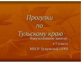 Прогулки по Тульскому краю