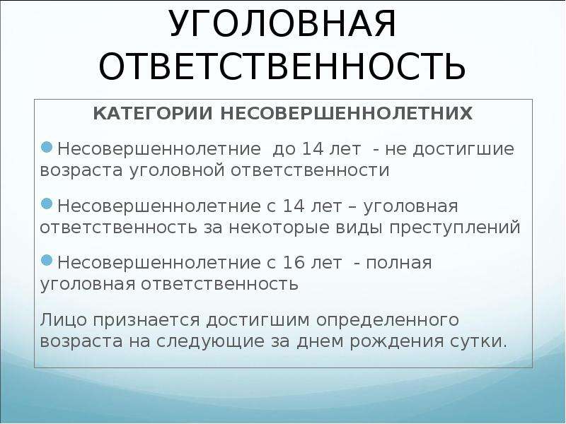 Уголовная ответственность индивидуальный проект