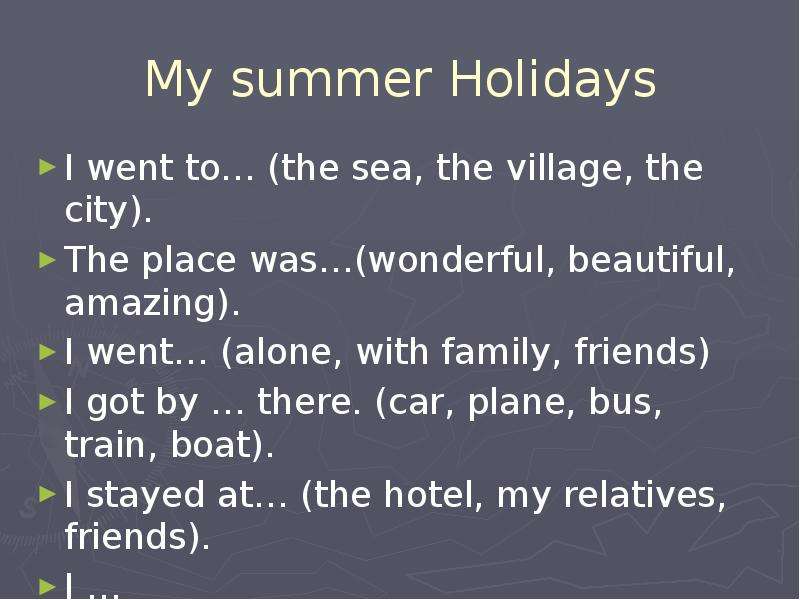 Summer holidays questions. Тема my Summer Holidays. My Summer Holidays топик. Каникулы топик на английском. Текст про каникулы на английском.