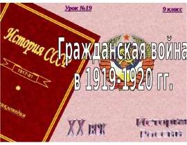 Гражданская война в 1919-1920 гг.