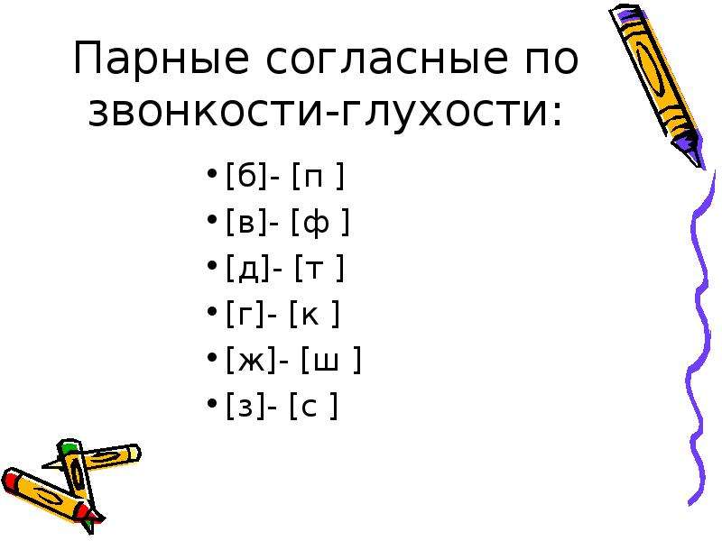 Презентация парные по глухости и звонкости 1 класс