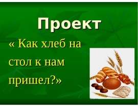 Как хлеб на стол к нам пришел?