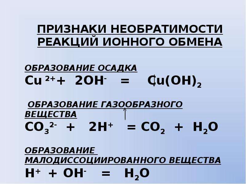 Презентация реакции ионного обмена и условия их протекания 9 класс