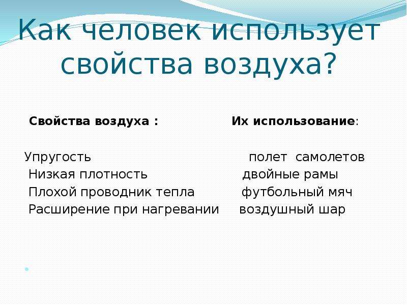 Свойства воздуха 4 класс окружающий мир презентация