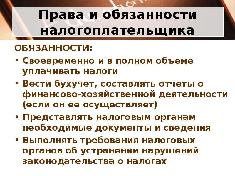 Налоговые полномочий предусматривает. Обязанности налогоплательщика. Налоговое право.