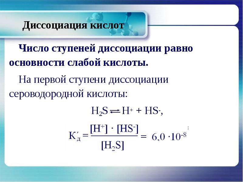 Схема диссоциации h2so4