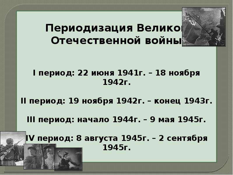 Основные даты вов презентация