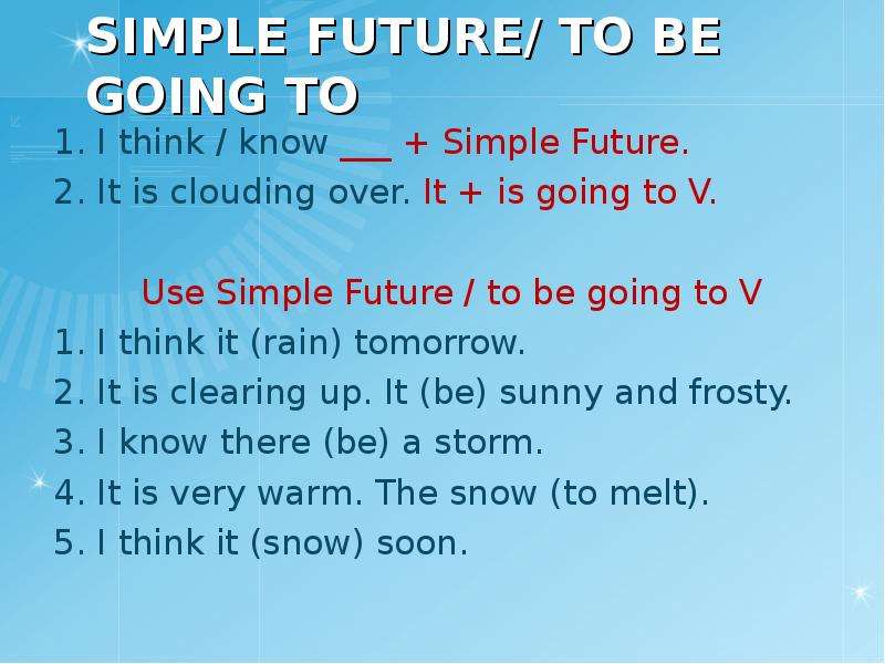 Презентация future simple и to be going to