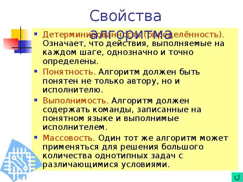 Как называется свойство алгоритма означающее что данный. Выполнимость алгоритма это. Свойство понятности алгоритма означает. Свойство алгоритма означает что исполнитель должен. Понятность алгоритма означает что он должен быть записан с помощью.