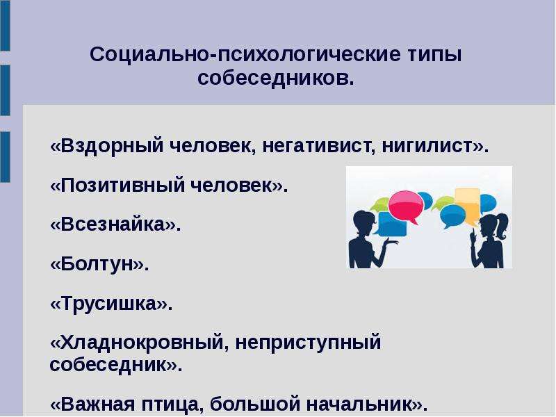 Психологические типы. Психологические типы собеседников. Психологические типы собеседников в коммуникации. Перечислите психологические типы собеседников. Тип личности собеседник.