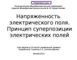 Напряженность электрического поля. Принцип суперпозиции электрических полей