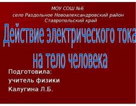Действие электрического тока на тело человека