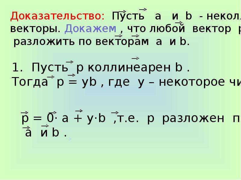 Разложение вектора по двум неколлинеарным векторам 8 класс погорелов презентация