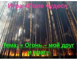 Игра «Поле чудес» Тема: « Огонь – мой друг и враг»