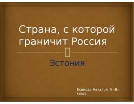 Страна, с которой граничит Россия Эстония