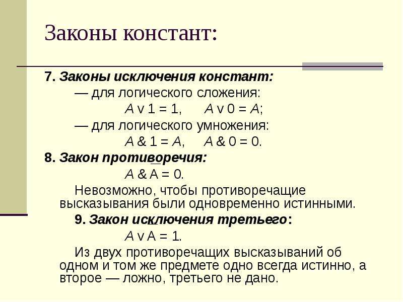 Законы логики презентация