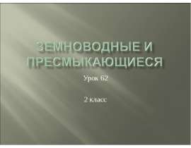 Земноводные и пресмыкающиеся (2 класс)
