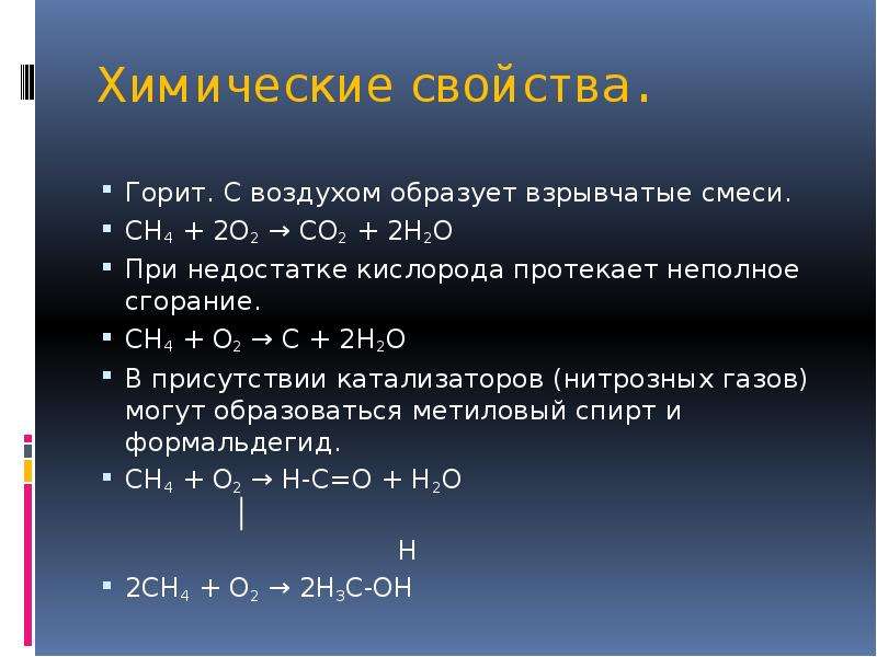 Горение метана сн4. Химические свойства метана. Химические свойства сн4. Характеристика метана. Физические и химические свойства метана.