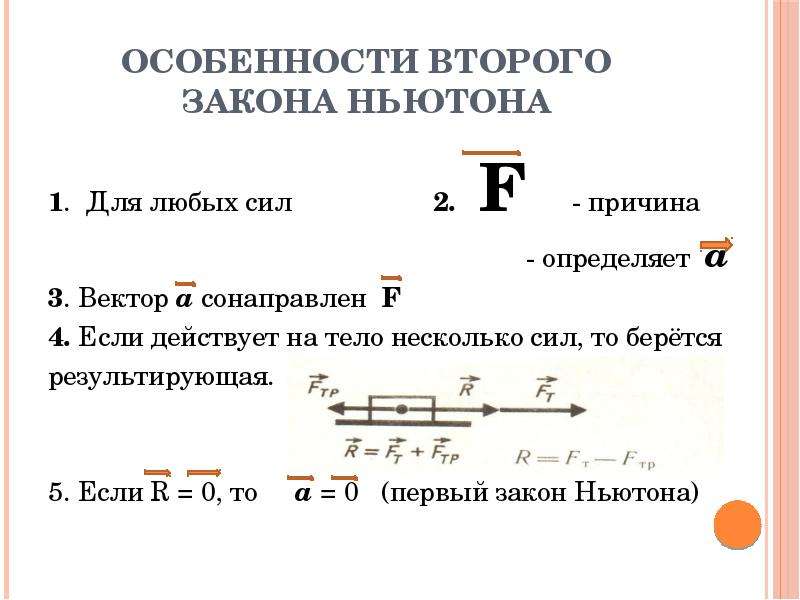 Сила 2 закон ньютона. Сила второй закон Ньютона. Второй закон Ньютона особенности. Особенности второго закона Ньютона. Сила второй закон.