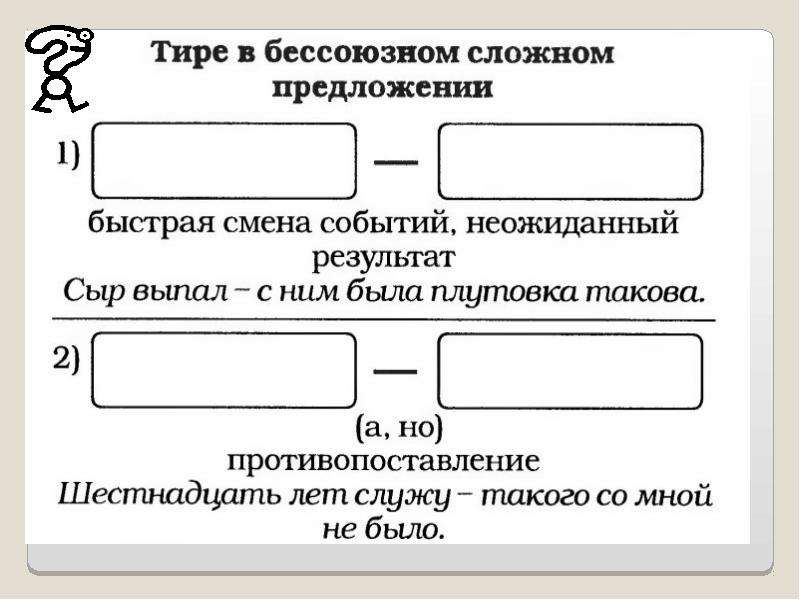 Тире в предложении схема