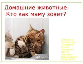 Домашние животные. Кто как маму зовет?