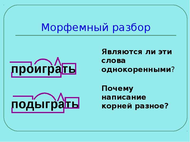 Морфемный разбор слова презентация 7 класс