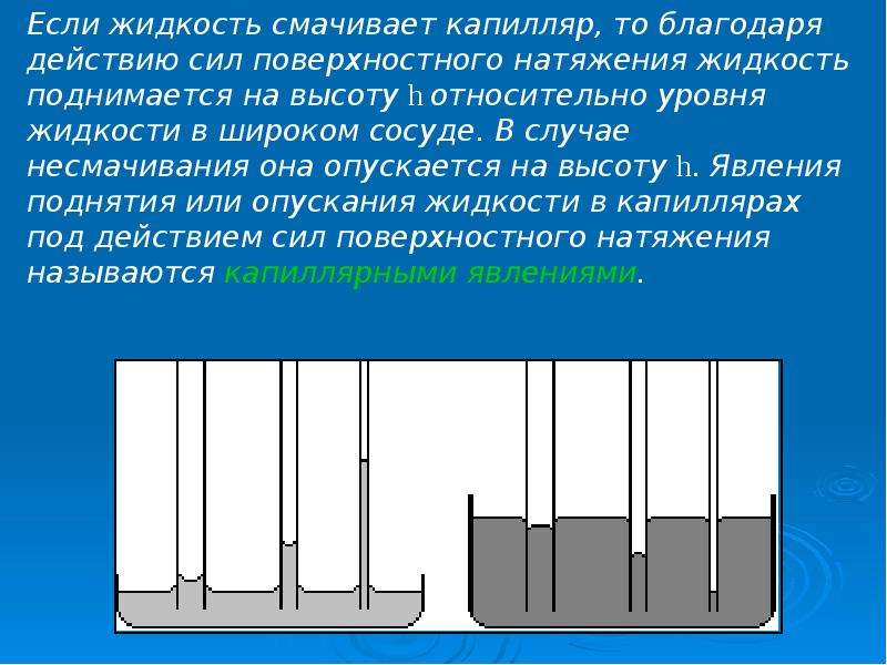 Свойства жидкости поверхностное натяжение 10 класс презентация