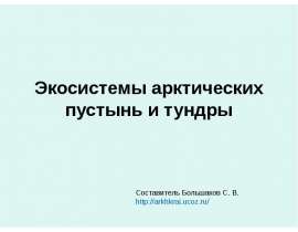 Скачать презентацию Экосистемы арктических тундр и пустынь