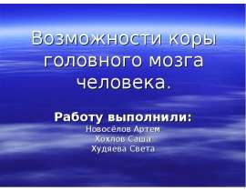 Возможности коры головного мозга человека