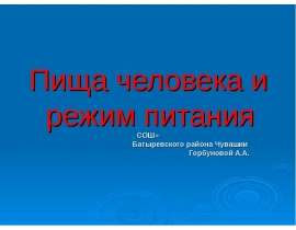 Пища человека и режим питания