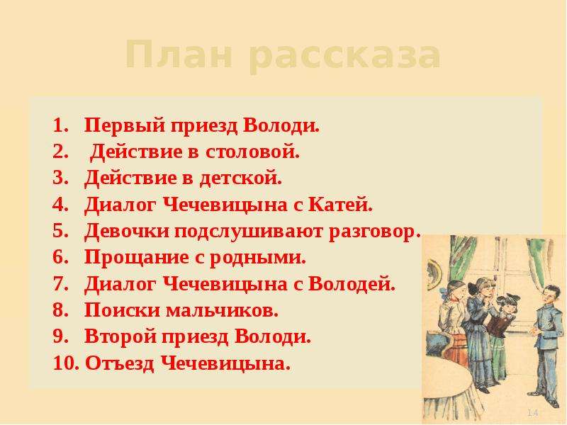 Чехов мальчики план для 4 класса по рассказу