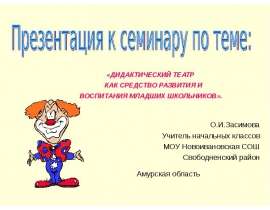 Дидактический театр как средство развития и воспитания младших школьников