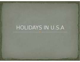 Скачать презентацию Holidays USA (Праздники в США)