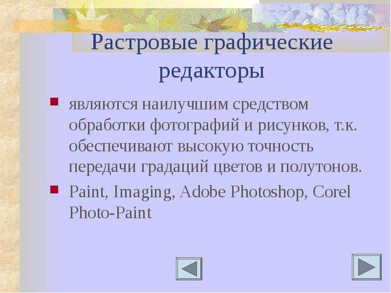 Какие графические редакторы относятся к растровым