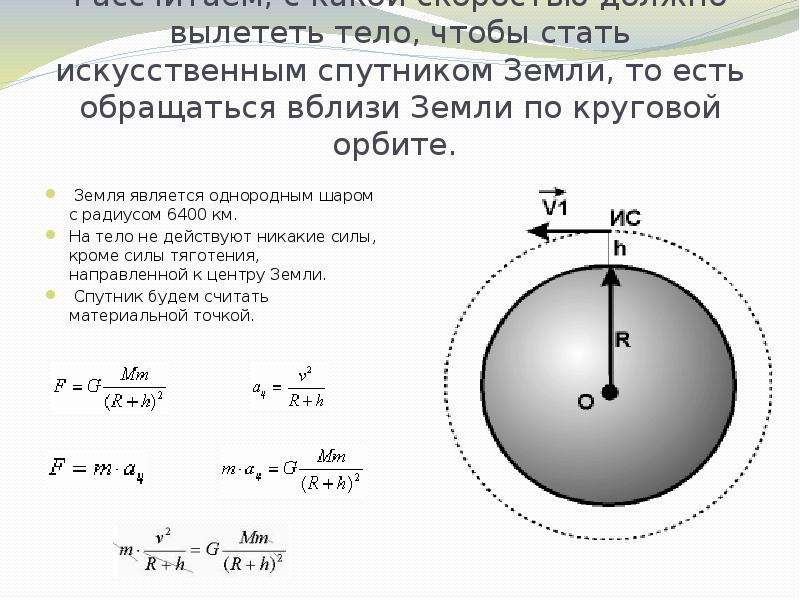 На рисунке показаны орбиты двух спутников спутник 1 движется по круговой орбите на высоте 2000