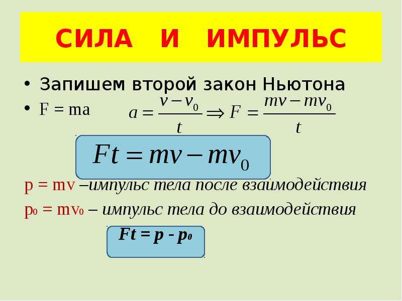 Импульс силы импульс тела закон сохранения импульса презентация