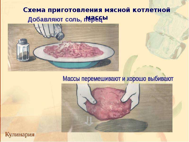 Процесс приготовления котлетной массы