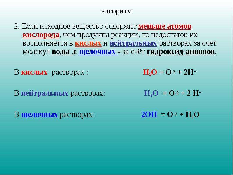 Презентация метод полуреакций