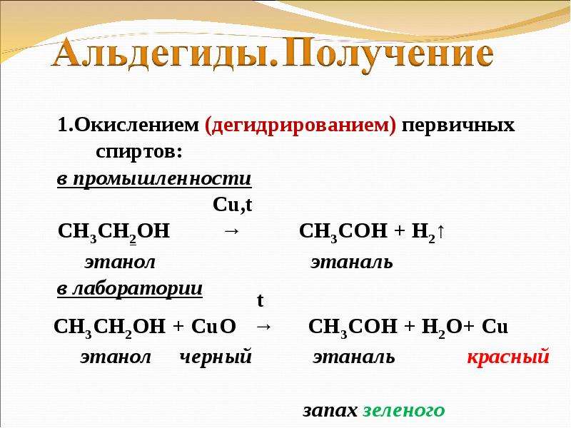 Альдегиды презентация 10 класс базовый уровень