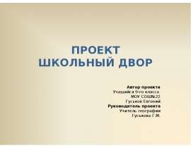 Проект школьный двор