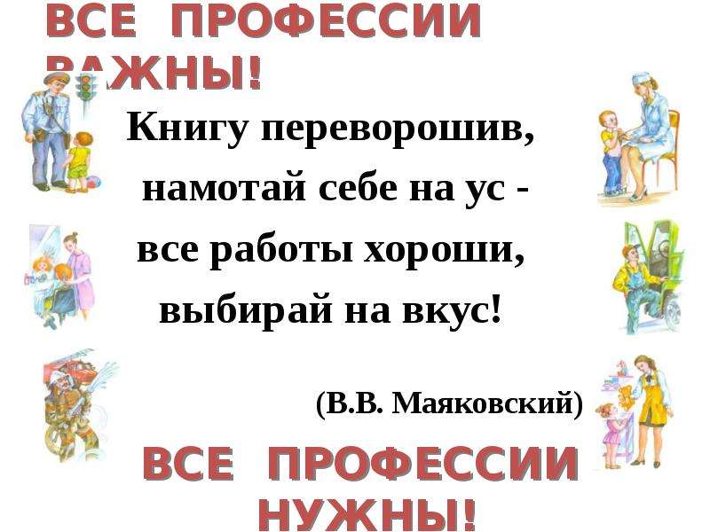 Все работы хороши презентация 1 класс