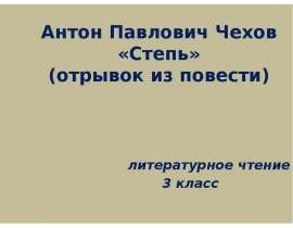Чехов "Степь" (3 класс)