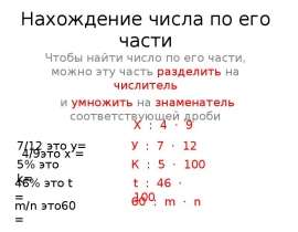 Нахождение числа по его части